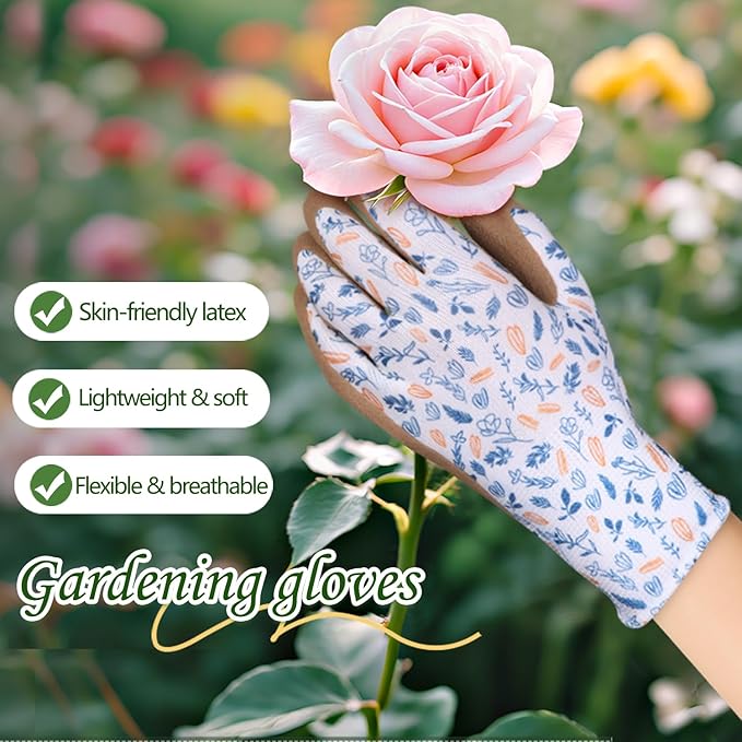 KDK Gardening Gloves for Women and Men, ECO Recycled Polyester Work Gloves with Latex Coating
