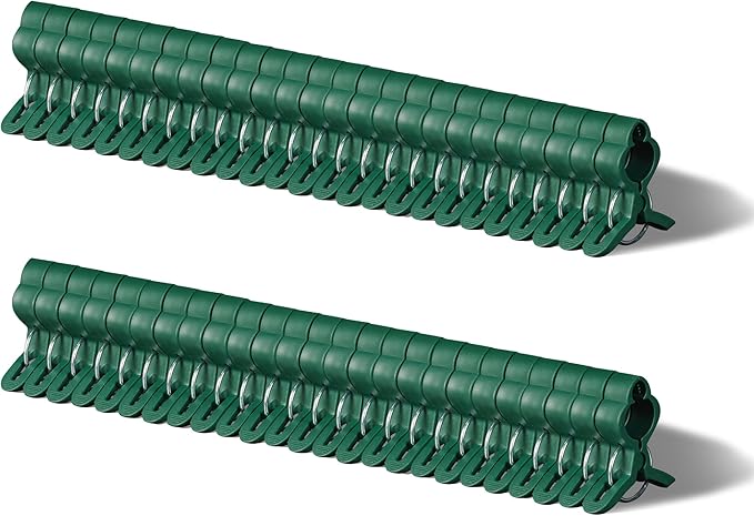 Garden Plant Clips 50 Pack Small Size Dark Green, Reusable Garden Plant Supports Clips for Supporting Stems of Flower Vine Vegetables Tomatoes Climbing