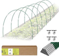 36 PCS Garden Hoops for Raised Beds, Rifny 6 Sets Greenhouse Hoops Kit of 8 FT Long Grow Tunnel, Rust-Free Fiberglass Garden Support Poles for Insect Mesh Netting Freeze Plant Cover (Green)