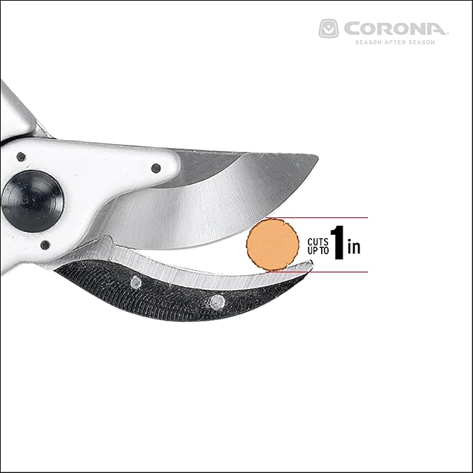 Corona Tools Bypass Pruner – Forged Steel 1″ Capacity Hand Pruning Garden Shears with Lightweight Aluminum Handles