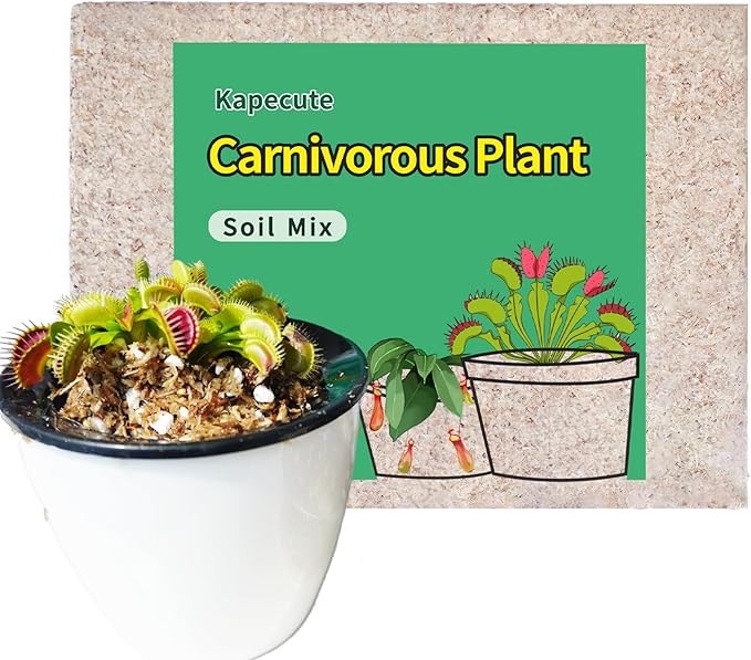 Carnivorous Plant Soil Mix 3 Qts, Include Perlite and Sphagnum Moss Debris, Great Potting Soil for Venus Fly Traps, Pitcher Plants, Sundews