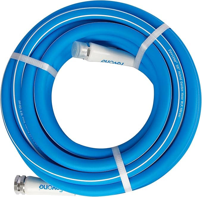 Fevone Water Hose 35 ft, Flexible Garden Hose, No Kinking Water Hose, Drinking Water Safe Hose, 5/8 Inner Diameter Hose, 3/4 Aluminum Fittings
