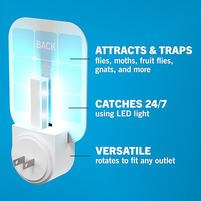 Safer Home Indoor Plug-in Fly Trap - SH502-2R4SR - Effective Fruit Fly Traps for Indoors, Gnat Traps for House Indoor, 400 Sq Ft Protection - Style: 2 Devices + 4 Glue Cards