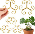 5 Pack Plant Stem Support Set, Reusable Iron Plant Stakes for Indoor Plants, Plant-Support-Stakes for Thriving Growth(Color:Gold)