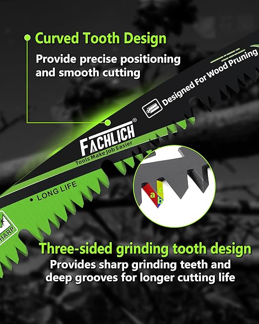 Pruning Blades Reciprocating Saw Blade 7"*2+9"*2 - Curved Edge Wood Pruning Saw Blades 6TPI for Tree Trimming,Wood Cutting,Reciprocating Saw Blades Set(4 Pack)