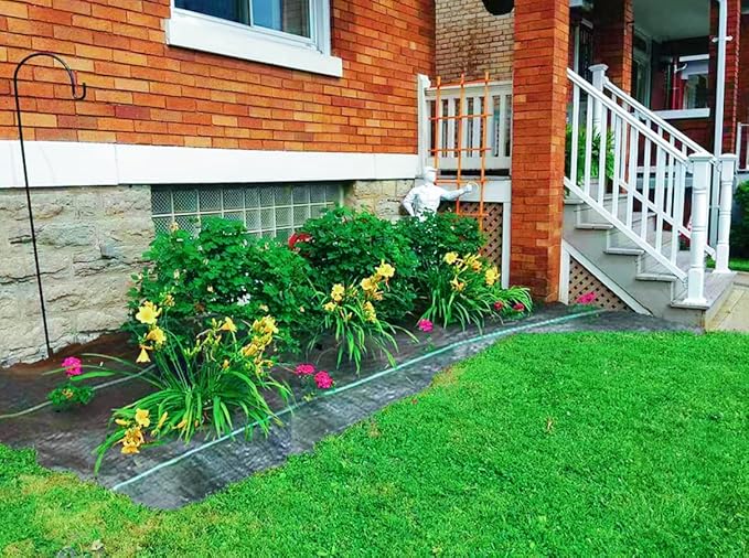 Garden Weed Barrier Landscape Fabric,Weed Block Fabric Heavy Duty 3.2OZ,Woven Mulch for Landscaping Ground Cover Weed Control Fabric, Black Garden Bed Liner (1.4ft x 200ft)