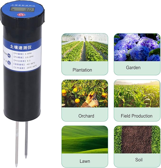 Digital Soil PH Meter, Industrial Grade Soil PH Tester with LCD Display, High Precision Soil PH Pen, Soil PH Monitor for Garden/Lawn/Plants