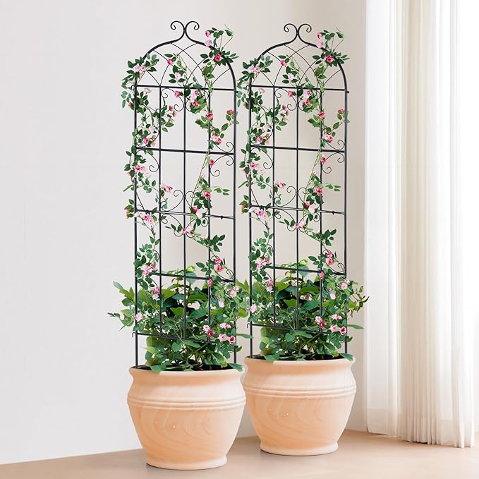 VEVOR Garden Trellis for Climbing Plants, 71 x 20 in, 6 Packs Rustproof Metal Garden Flower Trellis, Outdoor Climbing Rose Clematis Cucumbers Trellis Decorative for Courtyards Lawns