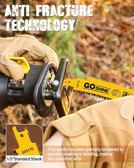 Goshine Japanese Teeth Reciprocating Saw Blades,15" Arc Curved Wood Pruning Sawzall Blades for Tree Trimming & Wood Cutting(6TPI/3Pack)
