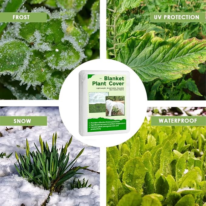 Plant Freeze Protection Cover, 10x50ft Frost Cloth Winter Garden Blanket, Floating Row Cover for Cold Weather and Shade, Perfect for Outdoor Vegetables, Trees, Greenhouse