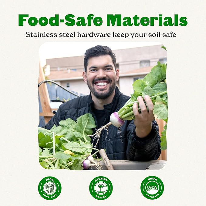 Epic Gardening 6-in-1 Modular Galvanized Raised Garden Bed Kit, 29" Tall Metal Planter Box, Durable Aluzinc Steel Raised Garden Bed Outdoor for Vegetables, Herbs, Flowers & Fruits - Small Slate Grey