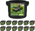 24 Pack 3 Gallon Grow Bags, Heavy Duty Thickened Aeration Fabric Pots with Handles for Vegetable/Flower/Plant