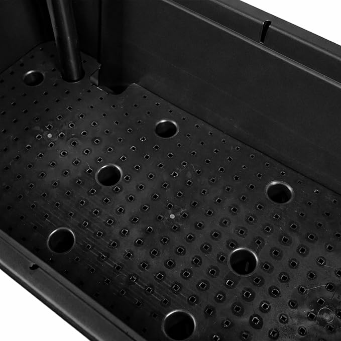 Garden Elements Black Elevated Raised Garden Bed, 29.5" x 15" - Self-Watering Planter Box with Ventilated Grow Dome for Indoor/Outdoor Vegetables, Herbs & Seed Starting