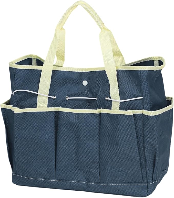 BLIRITEL Garden Tool Organizer,Waterproof Garden Tool Tote Bag with 8 Side Pockets,Outdoor Gardening Tool Storage Bag and Home Organizer for Gardener,Pottery,Electrician and Repairman