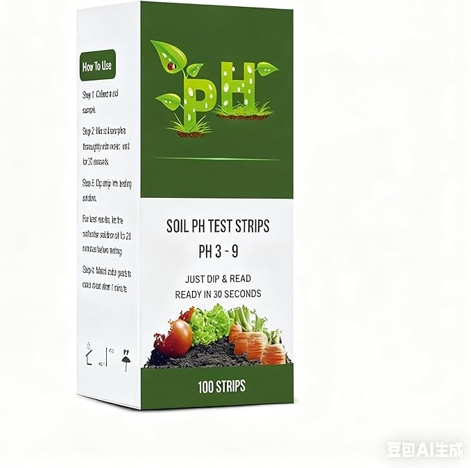Soil Test Kit Soil pH Test Kit Soil pH Test Strips (3-9 Range) Soil pH Tester Strips, 100 Strips Test Strip Soil of Garden Lawn Grass Flower Vegetable Compost Indoor and Outdoor Plants