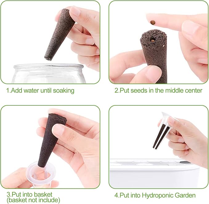 Tvoip 50 Pack Grow Sponges, Eco-Friendly Plant Seed Starter Sponges Compatible Seed Pod Replacements Root Growth Sponges Gardening Accessories Suitable Garden System Seed Starting (50 Pack Sponges)…