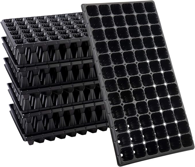 Apipi Seed Starter Tray Fits 1020 Growing Trays - 10 Pcs 72 Cell Reusable Seedling Nursery Trays, Thick Gardening Germination Trays with Drain Holes for Plant Seeds Propagation