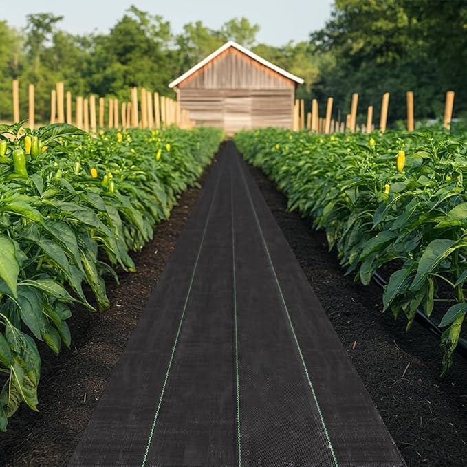 6FT x 100FT Weed Barrier Fabric Heavy Duty, 5.8oz Landscaping Fabric Woven Landscape Ground Cover for Gardens & Lawns
