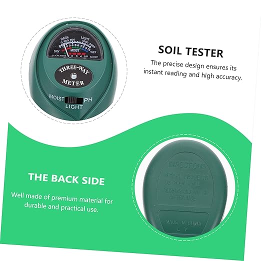 VANZACK 3-in-1 Soil Tester for Garden Lawn Farm Dual Probe Moisture pH Light Meter Essential Gardening Tool for Use