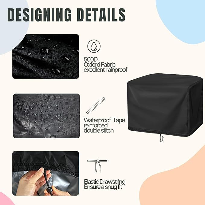 Hose Reel Cover,Waterproof Covers for Retractable Garden Hoses Reels,All Round Shield for Hose-Reel 1/2 Inch x 82FT (17.7x17.7x8.6in,Black)