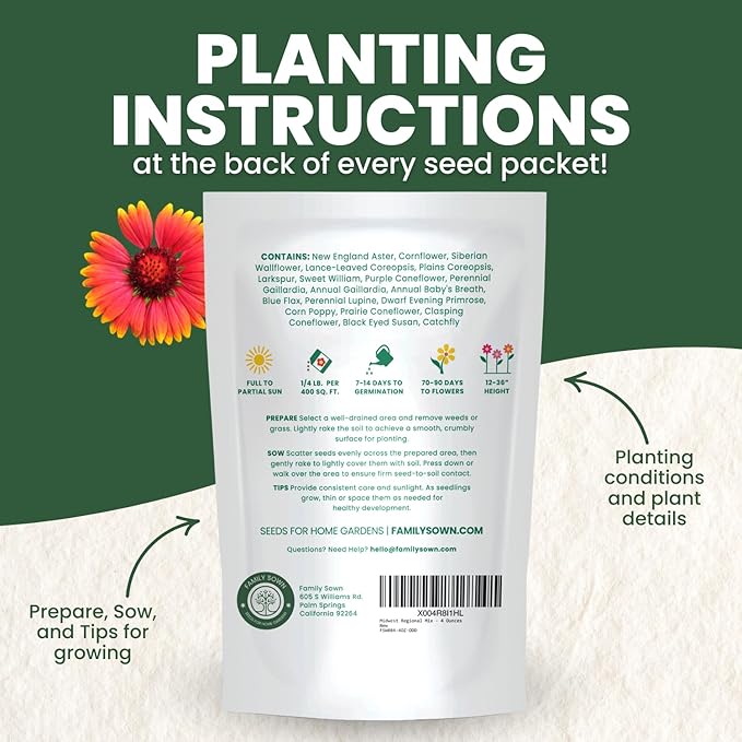 Midwest Regional Mix – 56,000 Seeds for Planting – 2026 Season – 4 Ounce Pouch
