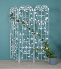3 Pack Large Garden Trellis for Climbing Plants - 70.8 Inch Tall - Beautiful Retro Style Metal Fence Trellis - Gardening Vines Plant Support for Flower Rose Climbing(Color:White)