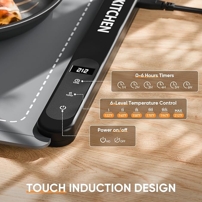 Warming Mat for Food, (XXL 36"x16") Food Warming Mat for Countertop Upgrade Graphene Fast Full Surface Heating -Versatile Food Warmer for Gatherings, Parties, Everyday Use