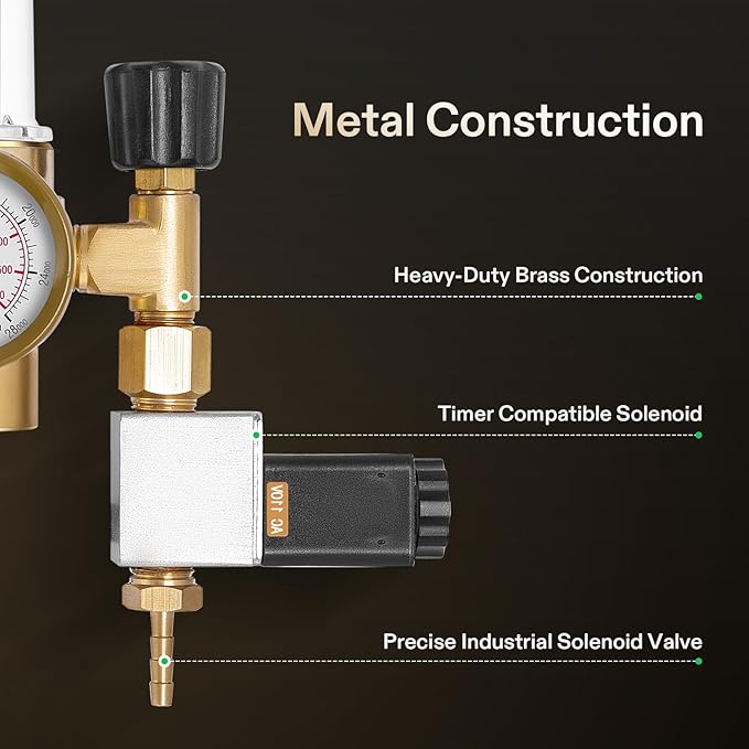VIVOSUN Hydroponics CO2 Regulator Emitter System with Solenoid Valve Flowmeter for Grow Room Grow Tent Garden