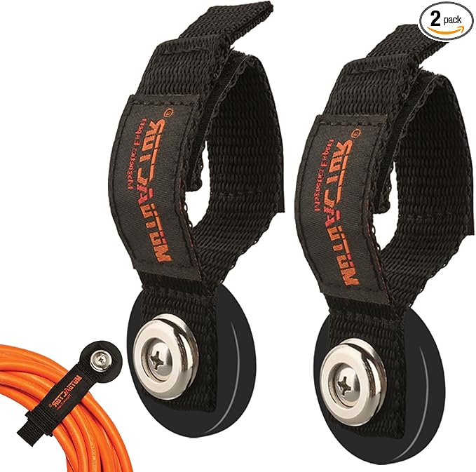 MUTUACTOR Strong Magnetic Hooks,Non-Slip Magnetic Mount Hooks Heavy Duty for Hanging,2PCS Anti-Scratch Garage Storage Hooks Adjust Cable for Garden Hoses Universal Rope Cordless Drills RVs Equipments
