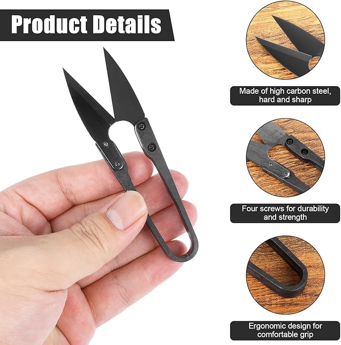 4PCS Mini Bonsai Pruning Scissors, Small Pruner Shears Bud Leaves Trimmer Stainless Steel Gardening Clippers for Flower Bud and Bonsai Trimming Pruners Trimmers for Sewing Gardening(Black)