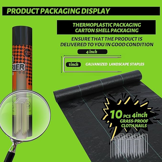 Weed Barrier Landscape Fabric, Weed Barrier Landscape Fabric, Durable Geotextile Fabric for Landscaping, French Drains (4 * 50)