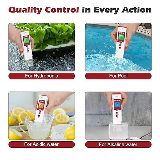pH Meter for Water, Electronic ph Meters with Color Display pH Test Strip Function, Pro Digital pH Level Tester Kit for Water, pH Reader for Pool Spa Hot Tub Hydroponics Aquarium Drinking Water