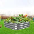 Galvanized Raised Garden Bed, 3x3x1ft Garden Planter Bed Outdoor, Heavy Duty Rustproof Steel Raised Bed Kit for Gardening Vegetables Fruits Flowers Grow, Silver