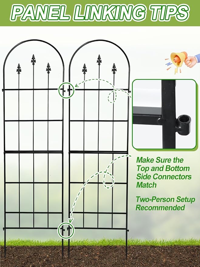 2 Pack Garden Trellis for Climbing Plants Outdoor - 16'' W x 59" H Large Rustproof Metal Plant Support Trellis, Decorative Panels for Climbing Rose, Clematis and Trumpet Vine