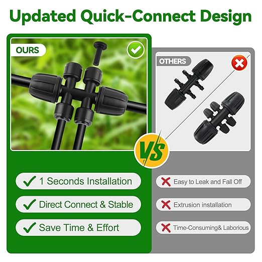 Kalolary 8Pcs 5/16'' to 1/4'' Drip Irrigation Fittings with 6Pcs Plugs, Drip Irrigation Part for 8/12mm to 4/7mm Tube Locked Barbed 6 Hose Connectors Splitter Fitting for Warter Irrigation System