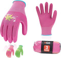 Vgo... 3-Pairs Ladies' Foam Latex Coating Gardening and Work Gloves (Size M, Green & Pink & Purple, RB6013)