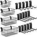 3-H Heavy-Duty Slatwall Accessories 15 Pack and Slatwall Baskets 4 Pack, Slatwall Hooks & Hangers Multi Sizes for Use in Garage, Workshop, Store, and Studio for Organization and Display