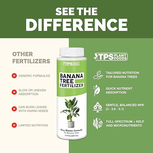 Banana Tree Fertilizer – Liquid Fertilizer for All Banana Tree Varieties, Supports Growth & Fruiting, 1 Gallon