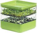 GARDENS ALIVE! Seed Sprouter Kit, Two Tier Stackable Seedling Starter Tray with Lid, Microgreens Propagator Mini Plant Grow Trays, Germinate Seeds Indoors, Healthy Snacks, Bean Sprouts, Soil Free