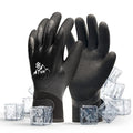 Waterproof Gloves for Men and Women, Freezer Gloves with Grip, Double Nitrile Dipped for Extreme Oil Repellent, for Construction, Mechanics, Mining, Plumbing, Black, Medium