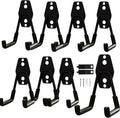 Garage Hooks Heavy Duty with Anti-Slip Coating, Steel Utility Ladder Hooks for Hanging Garden Tools, Hoses, Ropes, Bikes and More (8, 3in)
