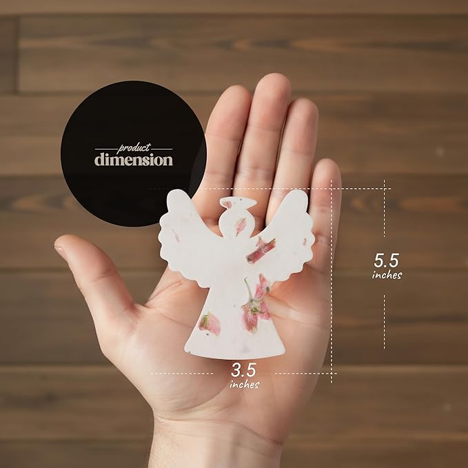 Plantable Wildflower Seed Paper - 24pcs Pink Angel-Shaped for Funeral Favors, Memorial Gifts, & Sympathy Gifts for Loss of Father and Mother
