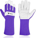 Long Gardening Gloves Leather Ladies Men Women Durable Goatskin Garden Gloves Forearm Thorn Proof Work