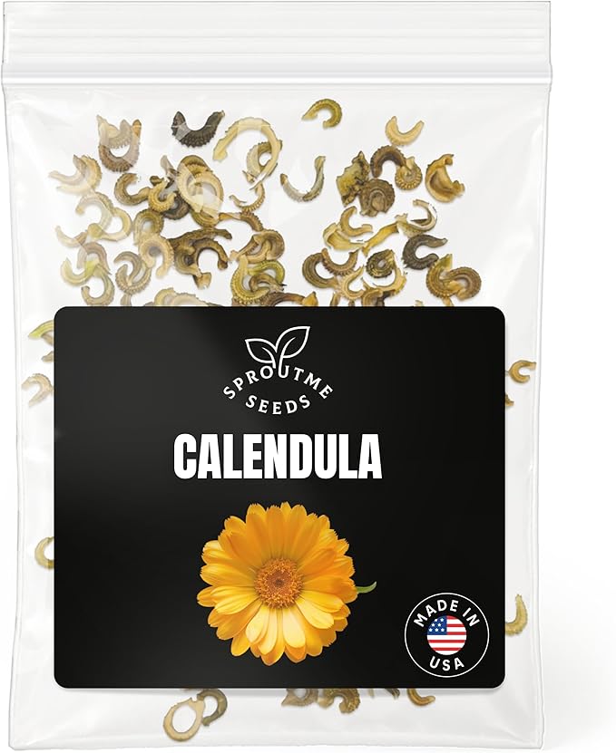 Calendula Seeds for Planting – 150+ Non-GMO Heirloom Pacific Beauty Flowers, Edible Petals & Pollinator Garden Plant (Calendula officinalis)