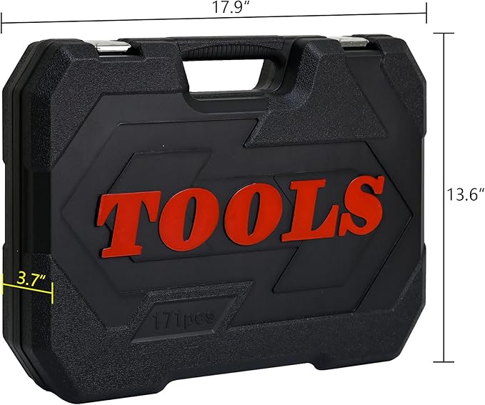 171pcs Artman Tool Set, Mechanics Kit, Socket and Ratchet Wrench Toolbox, General Household Hand Tool Set for Home, Universal Home Car Repair Tool Set, for DIY Enthusiasts, Handyman and Mechanics