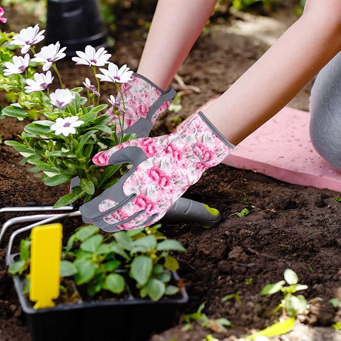 Leather Gardening Gloves for Women Thorn Proof Garden Gloves Touch Screen Working Gloves Gifts