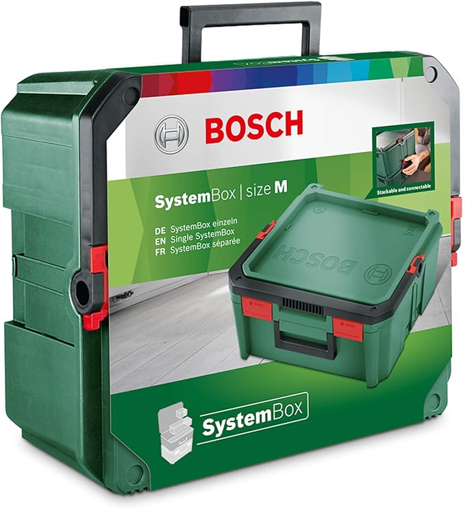 Bosch Home and Garden Tool Box SystemBox (for Power Tools, Size M, Compatible with Accessory Box Small and Medium in Sleeve), Green