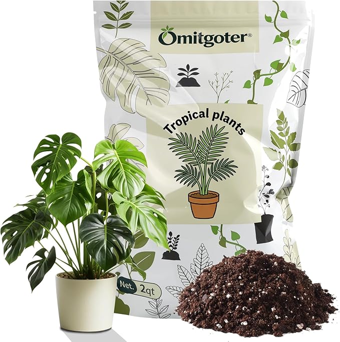 Premium Tropical Potting Mix with Perlite 4qt- Natural Organic Potting Soil for Superior Drainage & Breathability