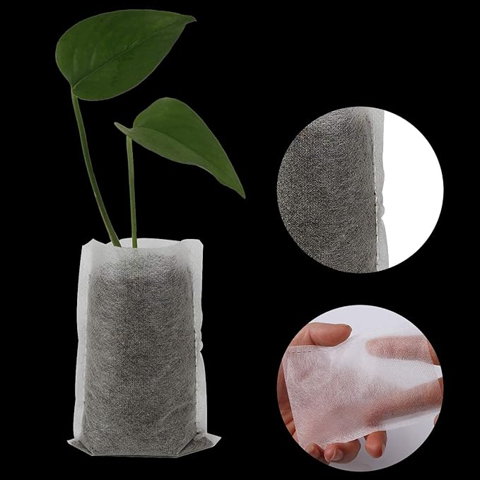 Augshy Grow Bags - 400pcs Plant Nursery Bags, Seeding Bags, Fabric Seedling Pots - Home Garden Outdoor Greenhouse Supplies - 11x11cm/4.2"x4.2" Non-Woven