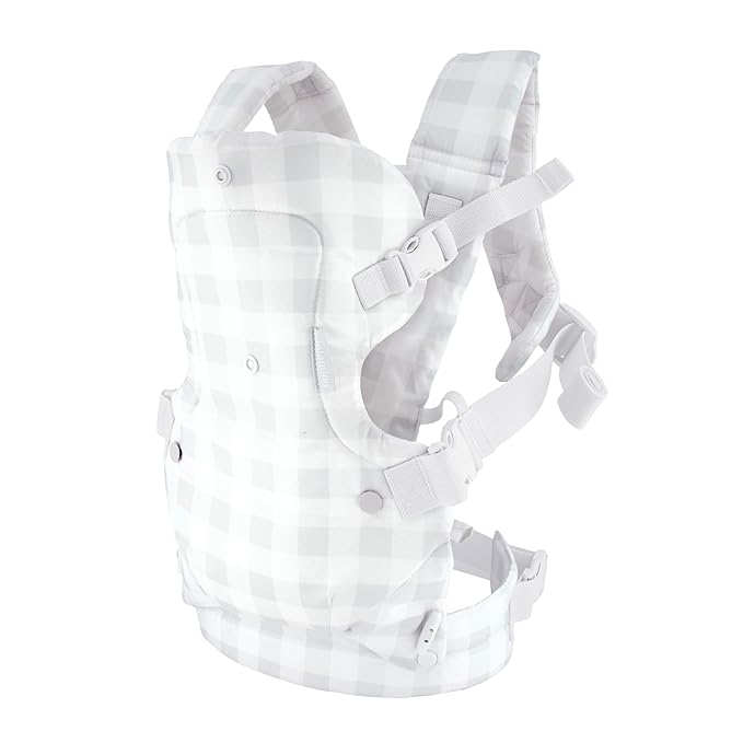 Infantino Flip 4-in-1 Convertible Baby Carrier, Adjustable, Ergonomic Hands Free Babywearing, Registry Essential, Carrier for Newborn to Toddler, Plaid
